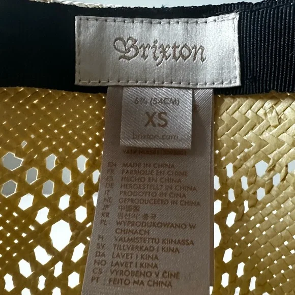 Brixton Natural Straw Wide-Brim Fedora Hat - Picture 6 of 7